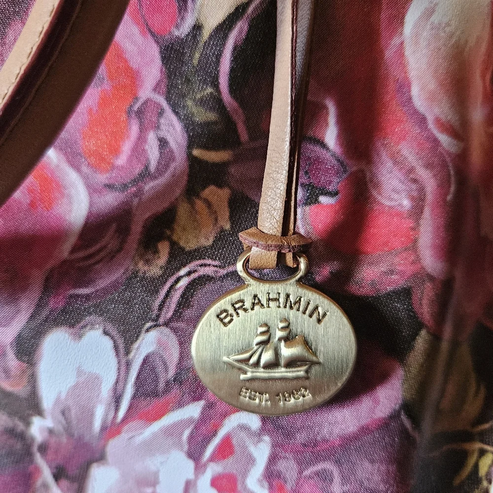 Brahmin Bag Louis Rose Floral Crossbody Bag - Picture 3 of 4
